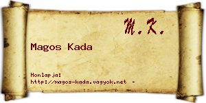 Magos Kada névjegykártya